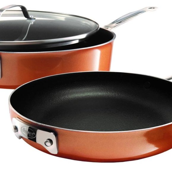 Gotham Steel Kitchen Gotham Steel Stackable Nonstick 3 Piece Copper